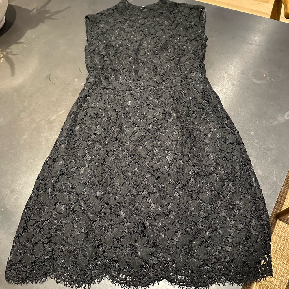 Sandro black lace open back cocktail dress
